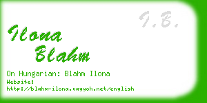 ilona blahm business card